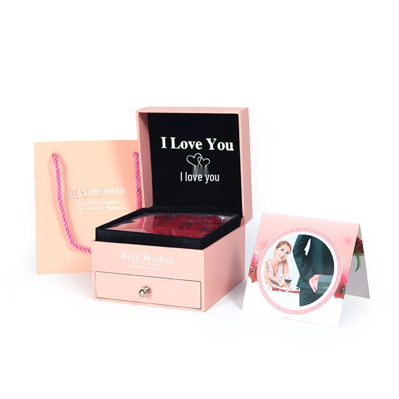 Exquisite Rose Soap Flower Jewelry & Storage Box: For Necklaces, Rings, Lipsticks