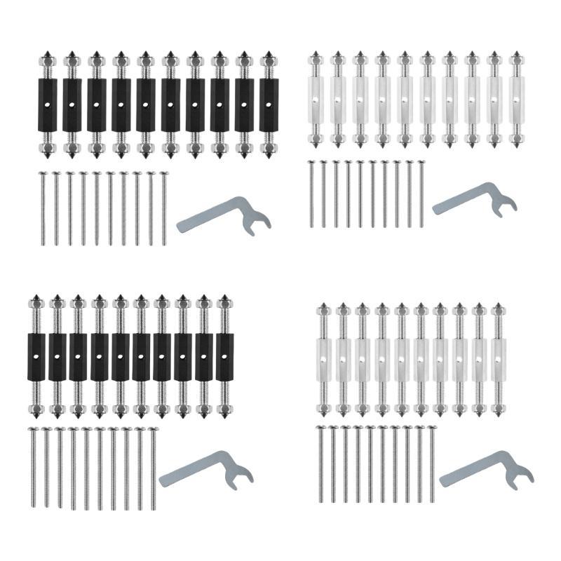 10Pcs Wall Socket Cassette Repairer Adjustable Cassette Screws Support Rod with Wrench Wall Switches Box Repair Device