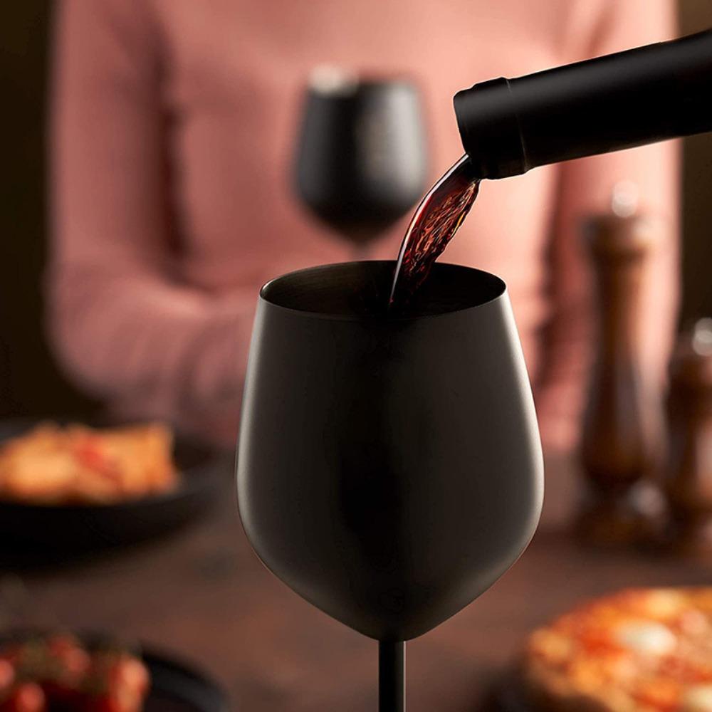 500ml Stainless Steel Wine Glass Black Champagne Cup Household Wine Goblet  Karaoke