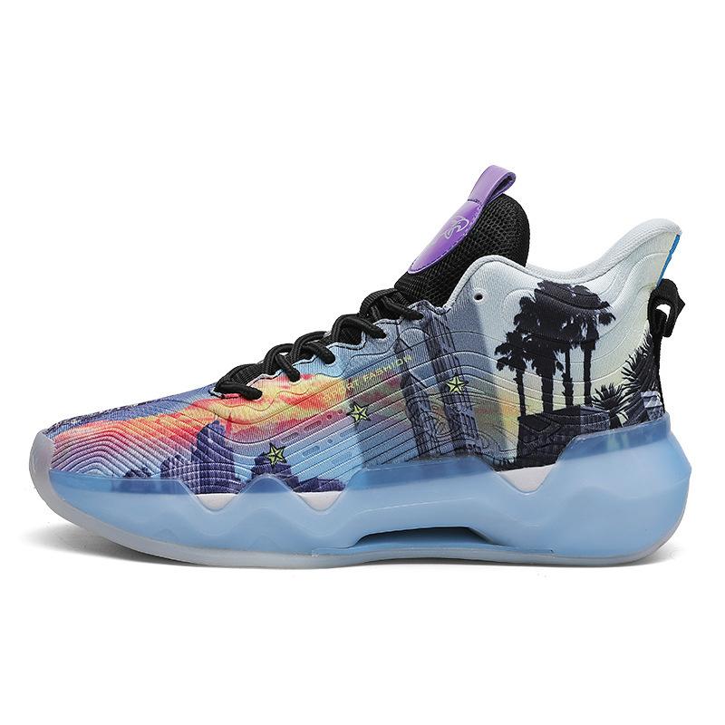 Basketball shoes men's large size actual combat cement boots autumn and winter breathable primary and secondary school students sports shoes men