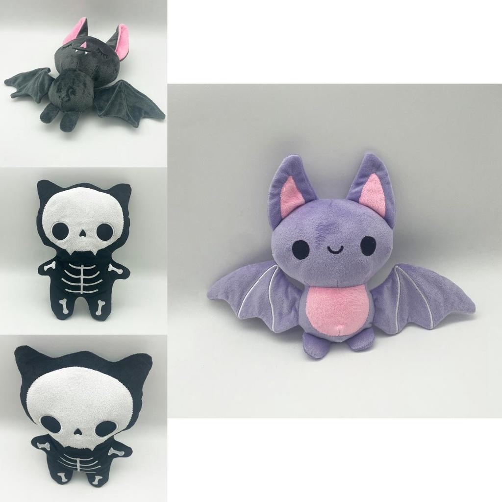 Cute Skeleton Cat Pillow Plush Soft And Cuddly Halloween Animal Toy