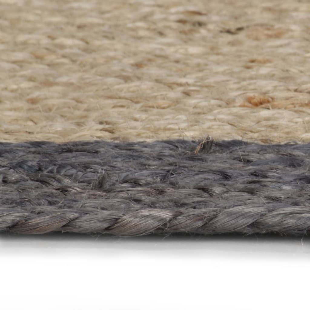 Handmade Rug, Jute, Dark Gray Edge, 150 Cm