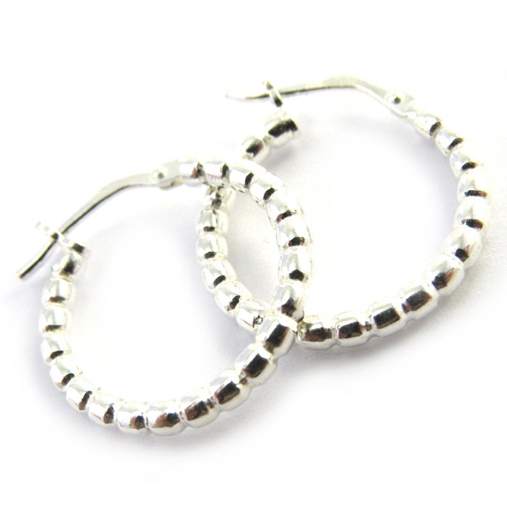 Les Trésors De Lily [M8983] - Silver Hoop Earrings 'Billes' - 20x2 Mm