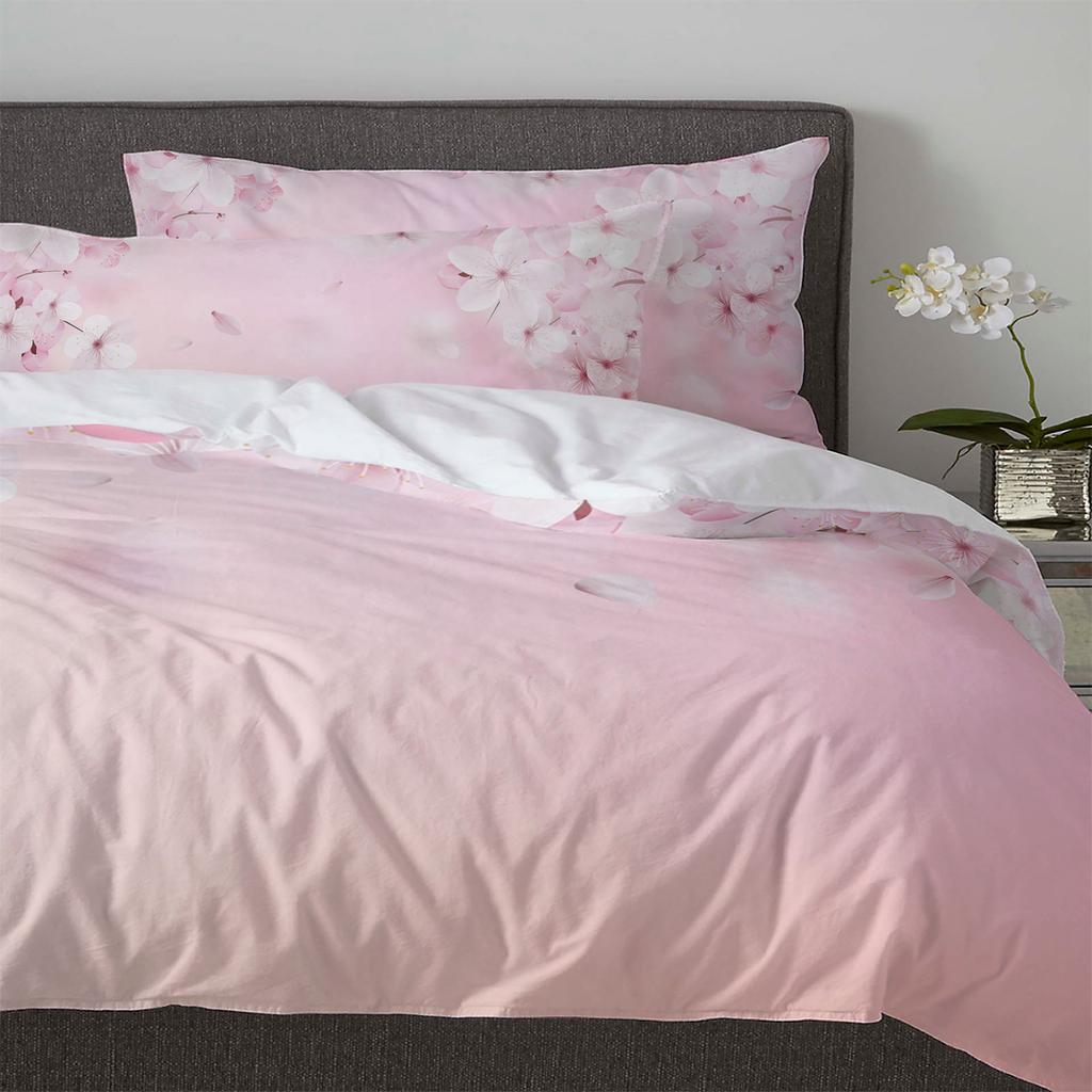 Spring Flower Peach Blossom Pink Cherry Blossoms Duvet Cover With Pillow Case Bedding Set Quilt Cover Double Bed Home Textile