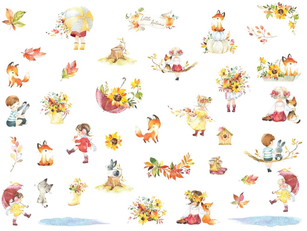 Paper Shapes Autumn Animals Leaves 50 Pcs