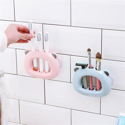 Wall-mounted Toothbrush Holder Keep Drying Plastic Home Improvement Bear Toothbrush Rack Bathroom Supplies