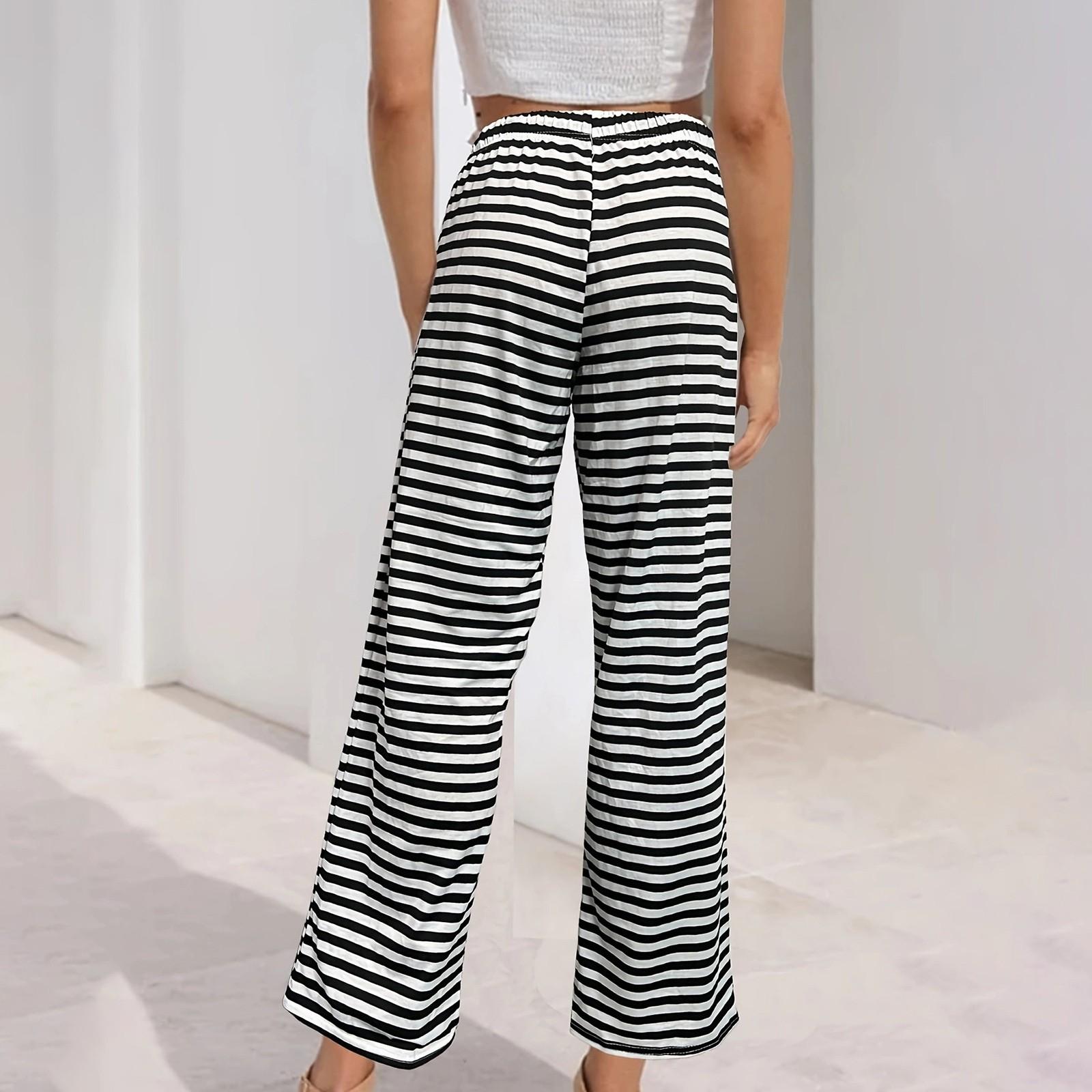 Женские повседневные брюки. Удобные повседневные эластичные широкие брюки на шнурке. — фото 3