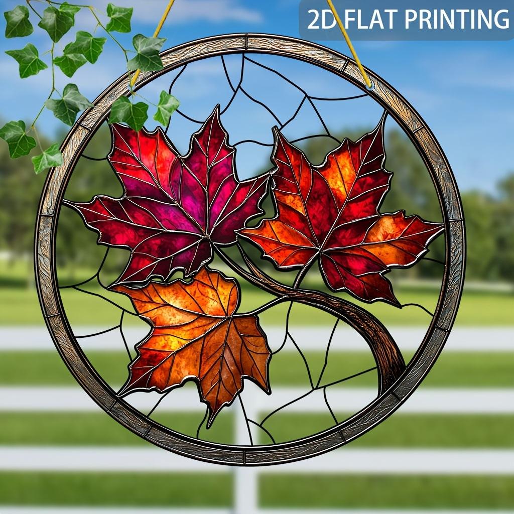 

Maple Leaves Theme Sun Catcher Hang Sign, Nurseries, Vintage Home Decor Wall for Bar Kitchen, Restaurant Shop Wall Decor, Garden Decoration, Vintage 20*20cm