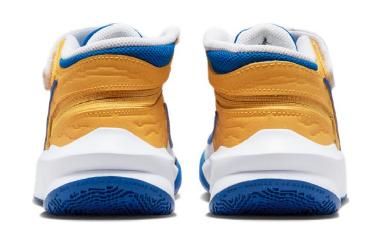 Nike Team Hustle D 10 Flyease Breathable Support Mid top Children's Basketball Shoes White Blue DZ2760-141