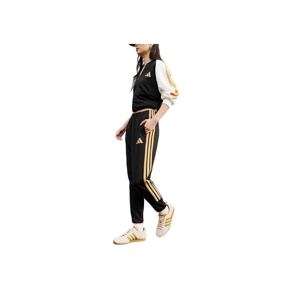 adidas Sports Lifestyle Series Comfortable Soft Skin-Friendly Breathable Casual Sports Suit Unisex Sports Suit Black Han-Jade-White JZ0106