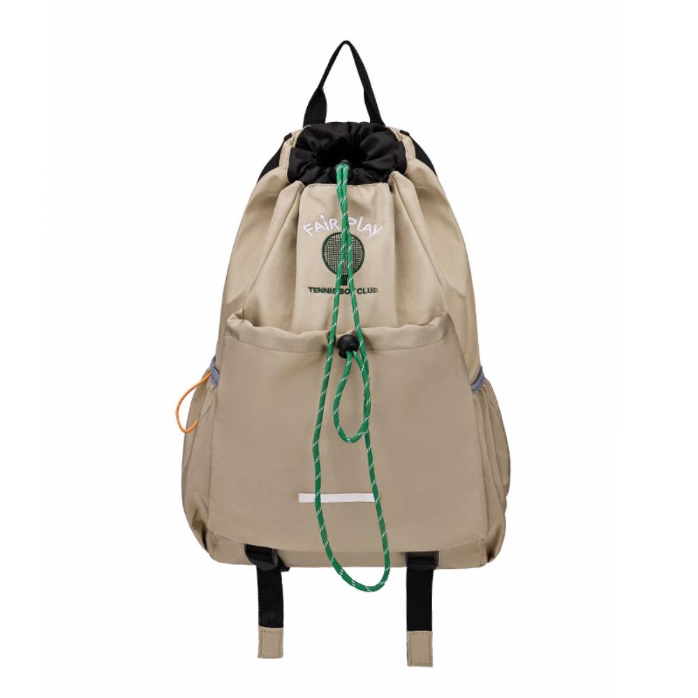 

Nylon Fitness Shoulder Bag Lightweight Drawstring Fitness Bag All-match хакі