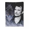Rock Star Johnny Hallyday Rock'n Roll Decke Flanell Überwurf Tragbare Überwürfe für Bettwäsche Outdoor Decken Tagesdecke