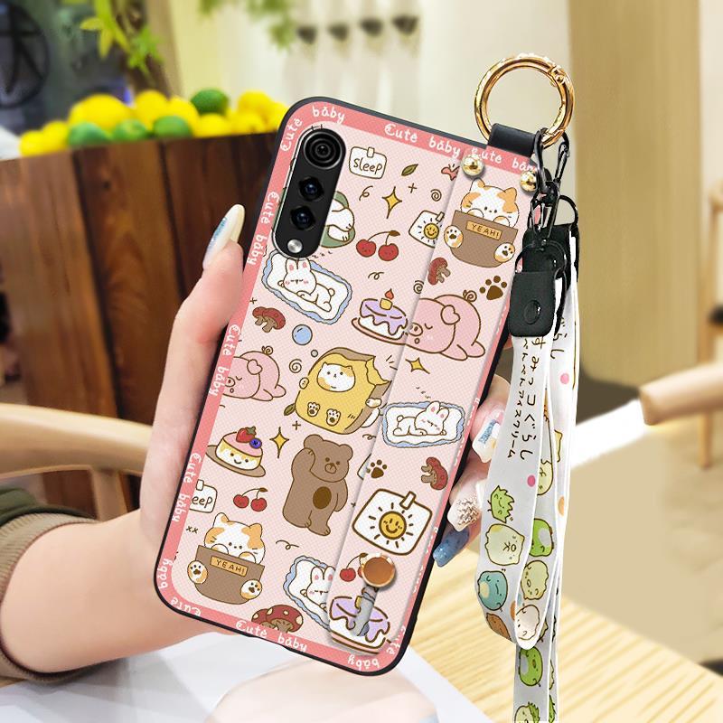 Anti-knock Anti-dust Phone Case For LG Velvet 4G/5G Lanyard Dirt-resistant Soft case Wrist Strap Fashion Design Cute