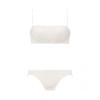 AMOSTYLE Bandeau Bra Panties Lace 1202 C70M Size (Removable Straps) & Set, Chic, (White),