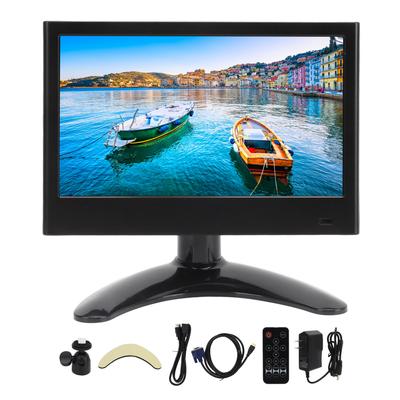 7 Inch Portable Monitor Color VGA AV DC USB HD Multimedia Interface Dual Speakers with Remote