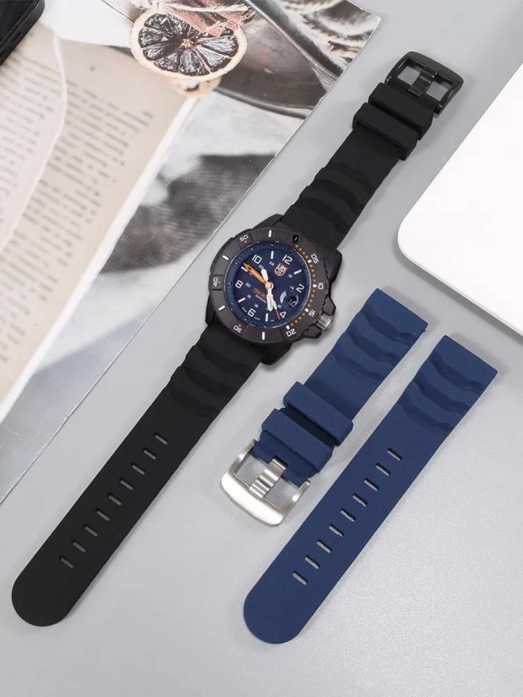 ONEFluoro Rubberen Band 24mm voor Luminox XS3749 3789 3741 3745 Heren Waterdichte Siliconen Band Armband Horloge Accessoires met logoMN