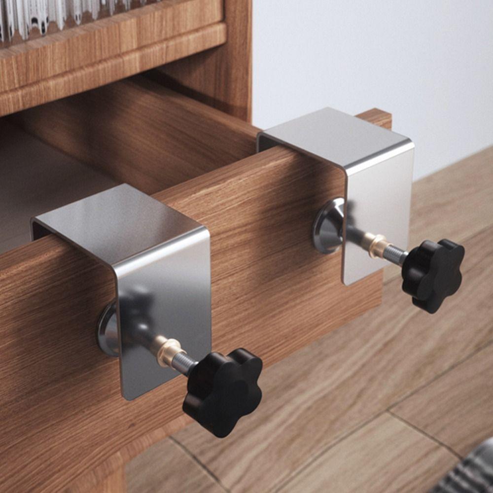 2 Pcs Portable Drawer Installation Fixing Clip Adjustable Cabinet Installation Clamp Home