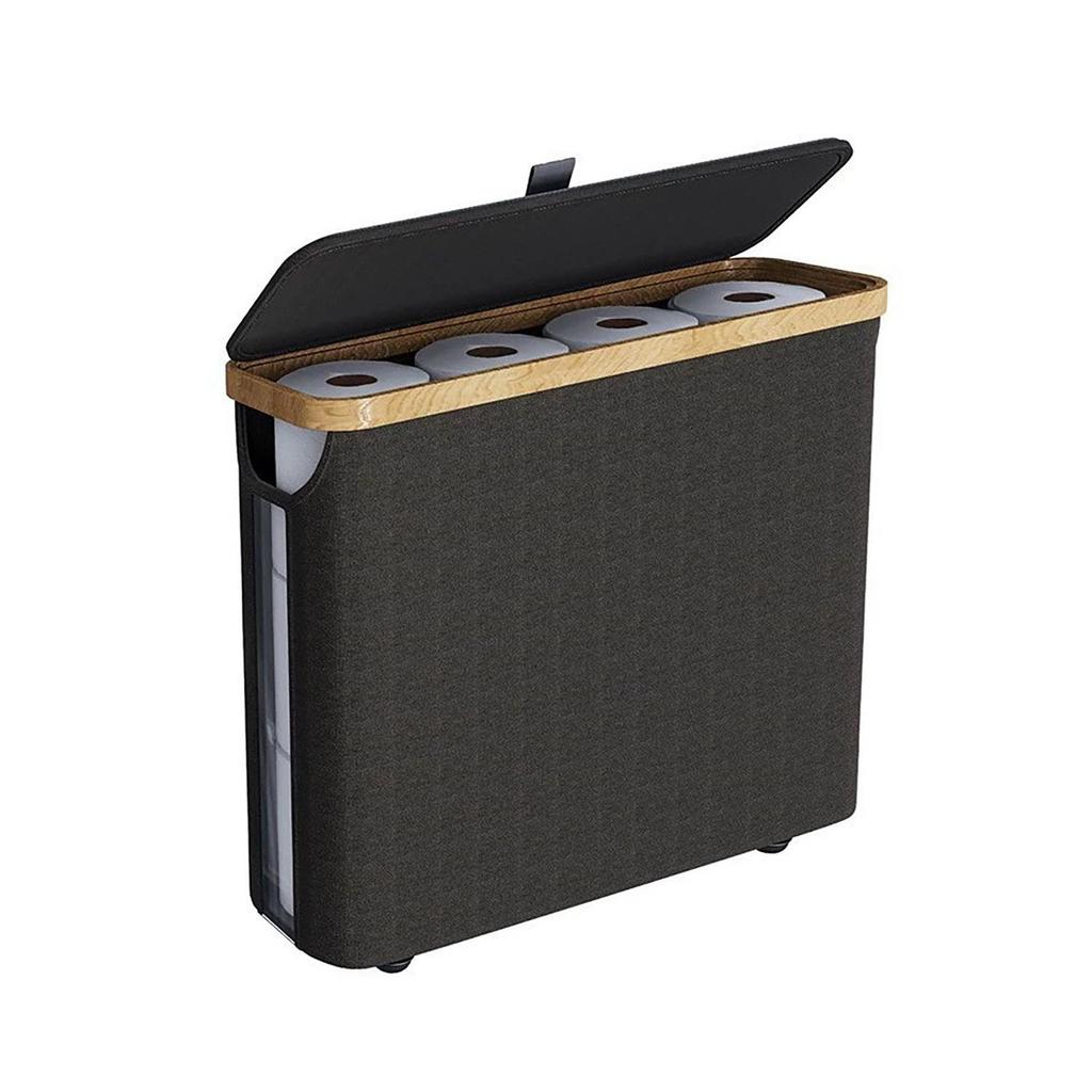 Składany bambusowy kosz na pranie z pokrywką - Bardzo duży kosz z tkaniny Oxford z wewnętrzną torbą