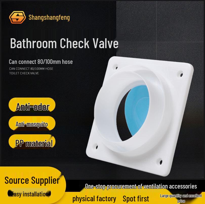 Ventilator de evacuare pentru ventilație baie cu încălzitor și clapetă antiretur pentru prevenirea refulării