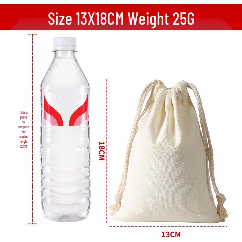 Cotton Linen Drawstring Canvas Bag, Single Layer Breathable Storage for Sundries