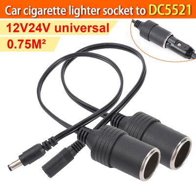 12V-24V Universel Mâle/Femelle Connecteur Prise Allume-Cigare de Voiture Câble Adaptateur Chargeur Fil de Connexion DC5521 5A 37CM