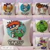 Cartoon R-Rugrats Cushion Cover Natural Linen Pillow Case Double-Sided Print Decorative Sofa Pillowcase Home Decor Gift