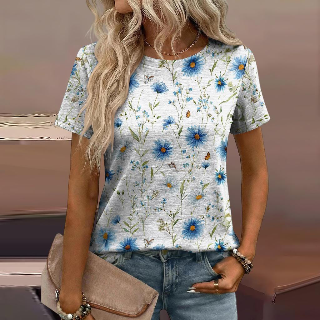 Women's Loose-Fit Fashionable Casual Printed T-Shirt
