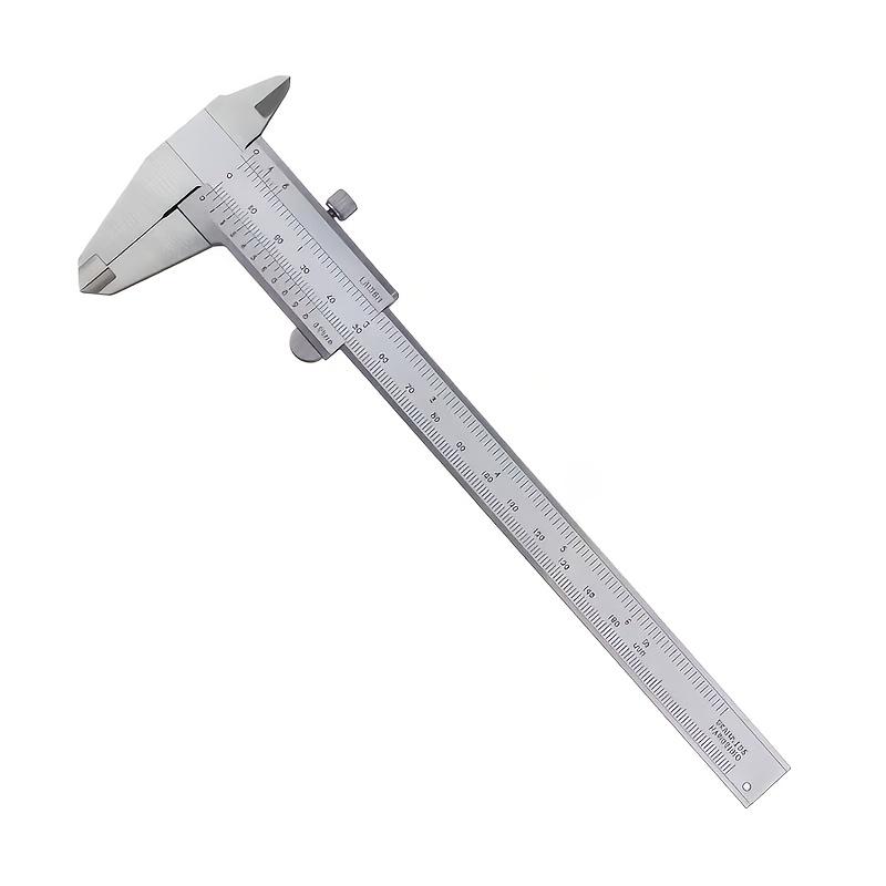 1Pc High-Precision Vernier Caliper 150mm Industrial Grade Vernier Caliper Open Mechanical Measuring Tool, Non-Electrical. Silver 1Pc