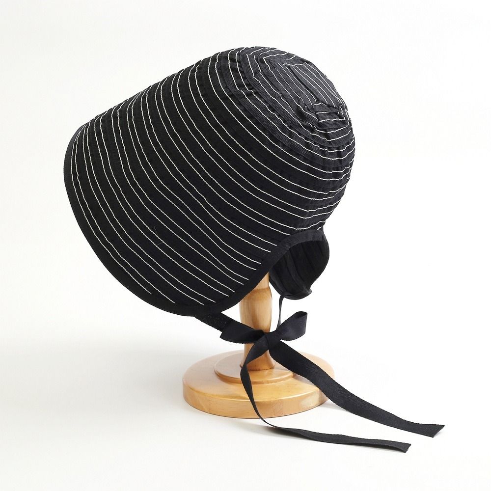 Ribbon Women Striped Fisherman Hat Solid Color Sunshade Hat Casual Sunscreen Visor Cap  Ladies