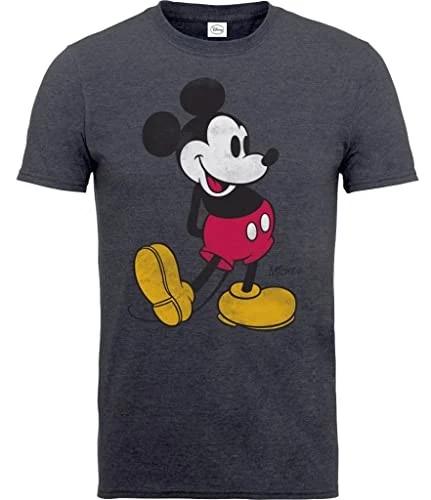 Disney Mickey Mouse Vintage (Charcoal) T-Shirt (x-Large) S