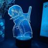 3D Iluzorní Noční Světlo Dálkové Ovládání 16 Měnících se Barev Siluety Uchiha Itachi 3D Akrylová Noční Lampa Dekorace Ložnice Umělecké Anime Lampy Počítačový Stůl