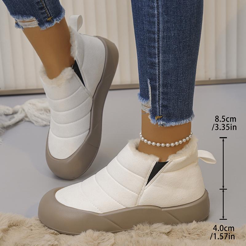 Thick Plush Platform Snow Boots Women Plus Size 36-43 Thick Bottom Winter Cotton Shoes Woman Slip On Anti Slip Ankle Boots
