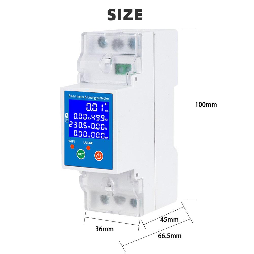 Remote control RS485 WiFi smart meter protector with leakage circuit breaker and programmable time slots for energy management
