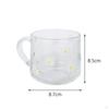 Cartoon Glass Cup Drinking Mug Tea Camping with Handle Juice Teacup Water