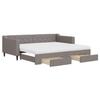 VidaXL Daybed with Trundle and Drawers Taupe 90x200 Cm Fabric 3197483