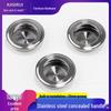 Stainless Steel Round Recessed Door Pull Handle for Kitchen, Bathroom, Study - Invisible Furniture Hardware Accessory