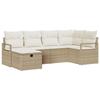 Ensemble de canapé de jardin 6 pièces avec coussins en poly rattan beige 3359180