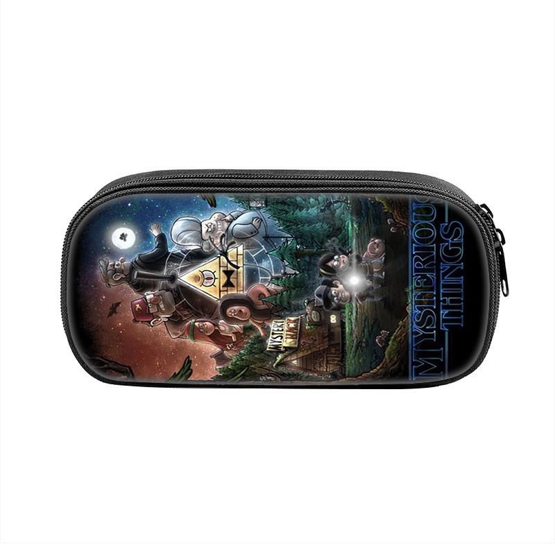 Gravity Falls Cartoon Pencil Case Large Capacity Nylon School Supply Organizer For Students