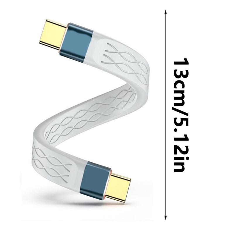 High Speeded 13cm USB C Cable 8K Resolution 240W Power Delivery with E Mark Technology Suitable for Smartphones Tablets