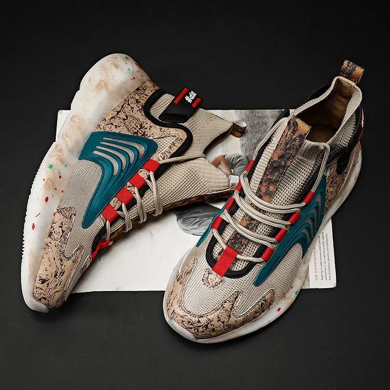 Men Boots Winter Snow Boots Plush Warm High Top Men Sneakers Fashion Sports Shoes Men Waterproof Non-Slip Tennis Shoes Male