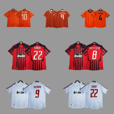 Maglia rétro, maglia da calcio, replica nostalgica classica maglia thailandese, maglia da gioco e allenamento, abbigliamento sportivo a maniche corte.
