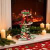 Decorative Cake Stand 3 Tier Christmas Dessert Cake Tower Festive Rack Holder For Gathering Holiday Festival Celebration Home