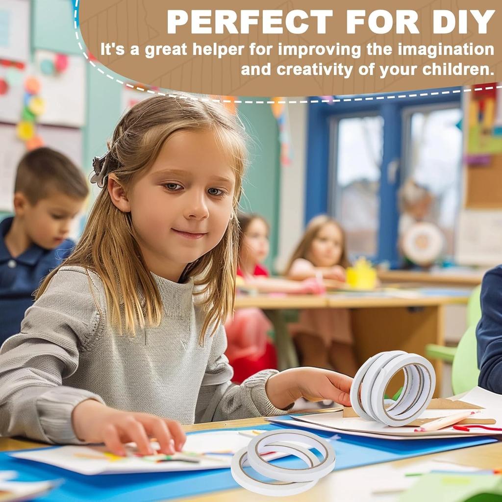 Ultra-thin Double Sided Tape Super Adhesive White Strong Tape Stickers Double Sided Tape Strips for Home Office Supplies