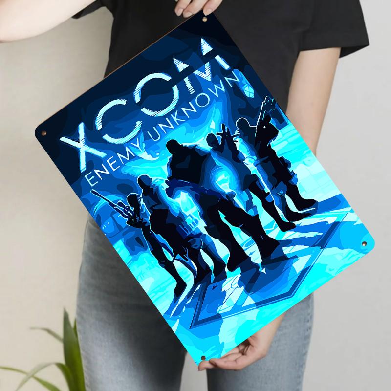 XCOM Enemy Unknown Game Poster Metal Wall Art Decor for Game Room Home Decoration 20x30cm（7.8x11.8inch）