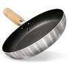 Frying Pan 26cm IH Compatible Frying Pan Thick Bottom Aluminum Pan Heat Conduction Made by Skilled Craftsmen Natural Wood Handle MOTT Select