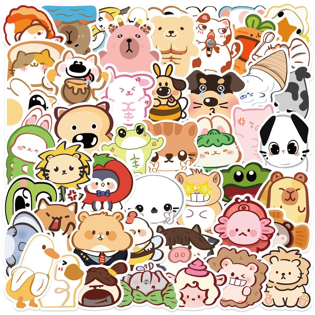 Sada samolepek divoké zvěře: Los, Alpaka, Panda & Lev