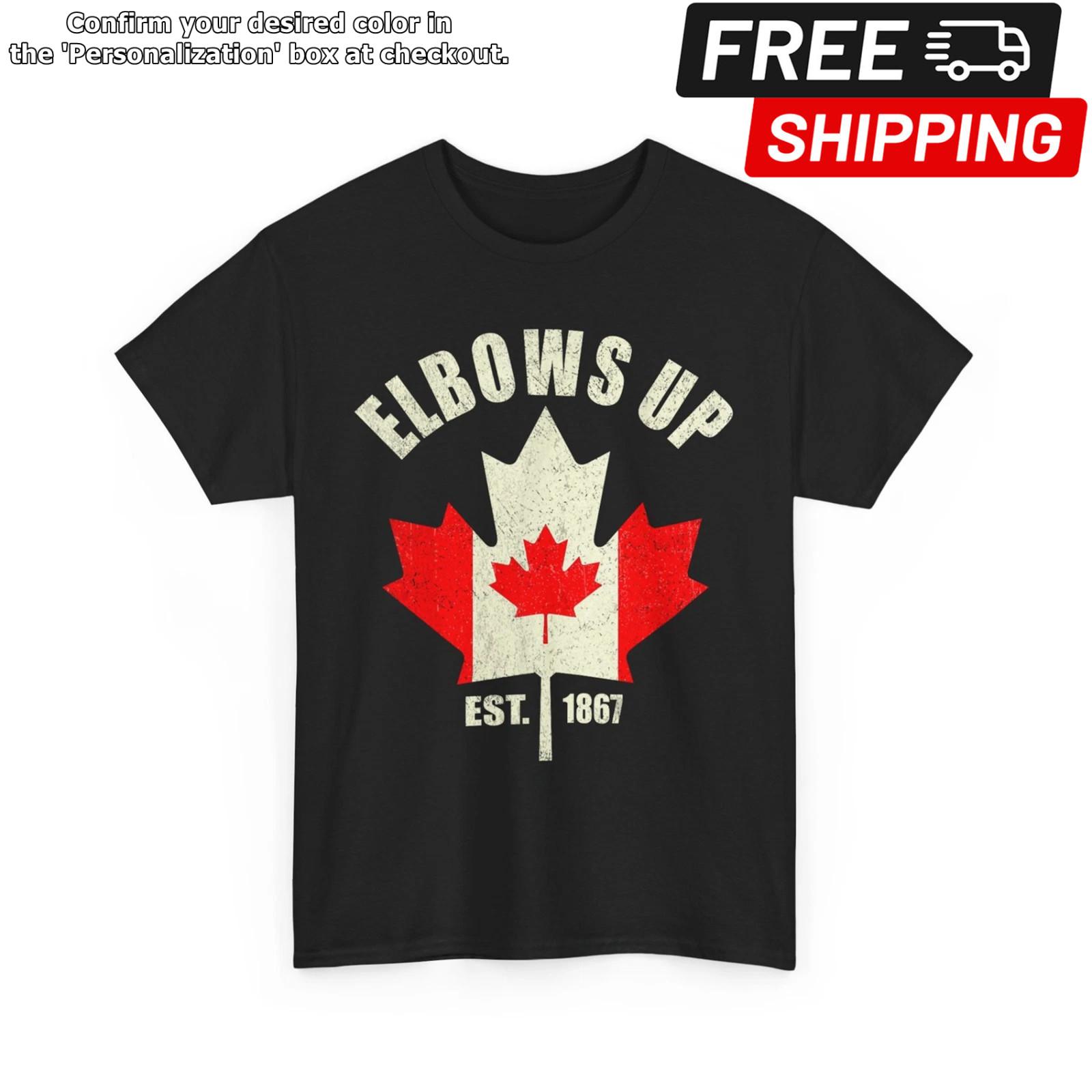 Elbows Up Canada Est 1867 T-shirt, Canada Lovers Proud Canadian T-shirt S