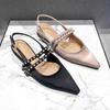 Fashion 2025 New Women Sandals Pointed Toe Elegant Low-heel Shoes Summer Fashion Slingback Woman Mules Shoes Pumps Dress Shoes
