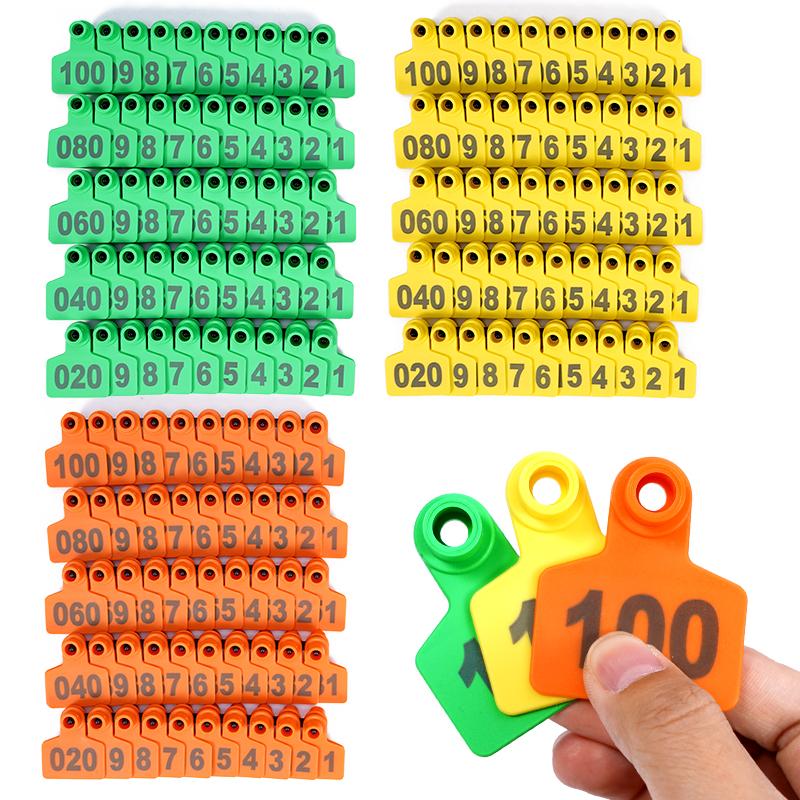 100Sets TPU Cow Pig Ear Tags for Livestock, Cow Cattle Ear Tags, Farm Animal Ear Tags, Pig and Sheep