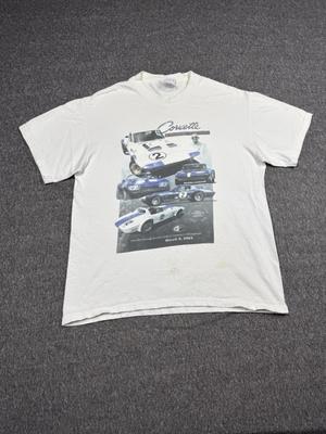 T-shirt Corvette Homme M Blanc Y2K Culture Voiture Vintage